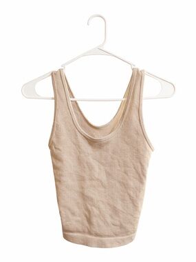 a new day Ribbed Scoop Tank in Taupe